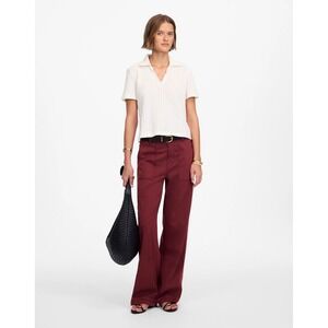 NWT Madewell Petite Low Slung Baggy Utility Pants Vintage Burgundy P25‎ NS507